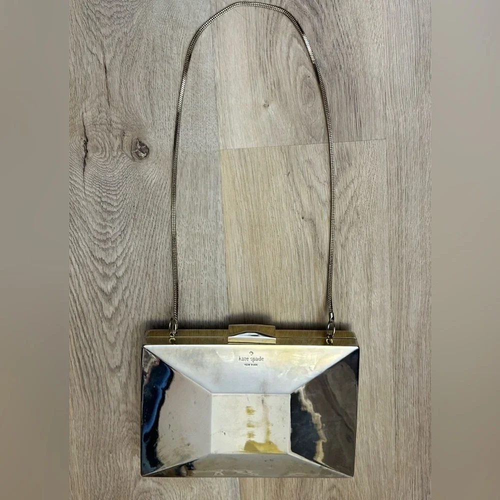 Kate Spade Madison Ave. Collection Emanuelle Gold Metal Mirror Clutch